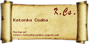 Katonka Csaba névjegykártya