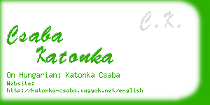 csaba katonka business card